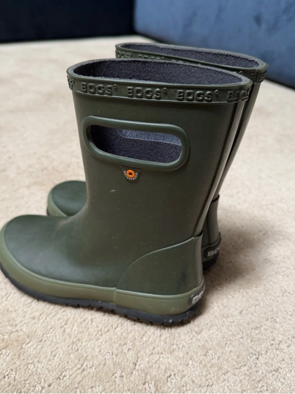 Bogs Kids Olive Green Pull-On Rain Boots - Picture 2 of 8